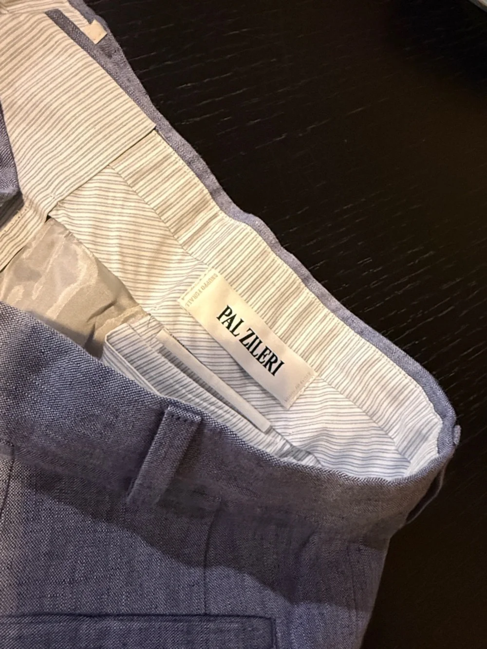 Pal Zileri Light Blue Linen-Blend Trousers